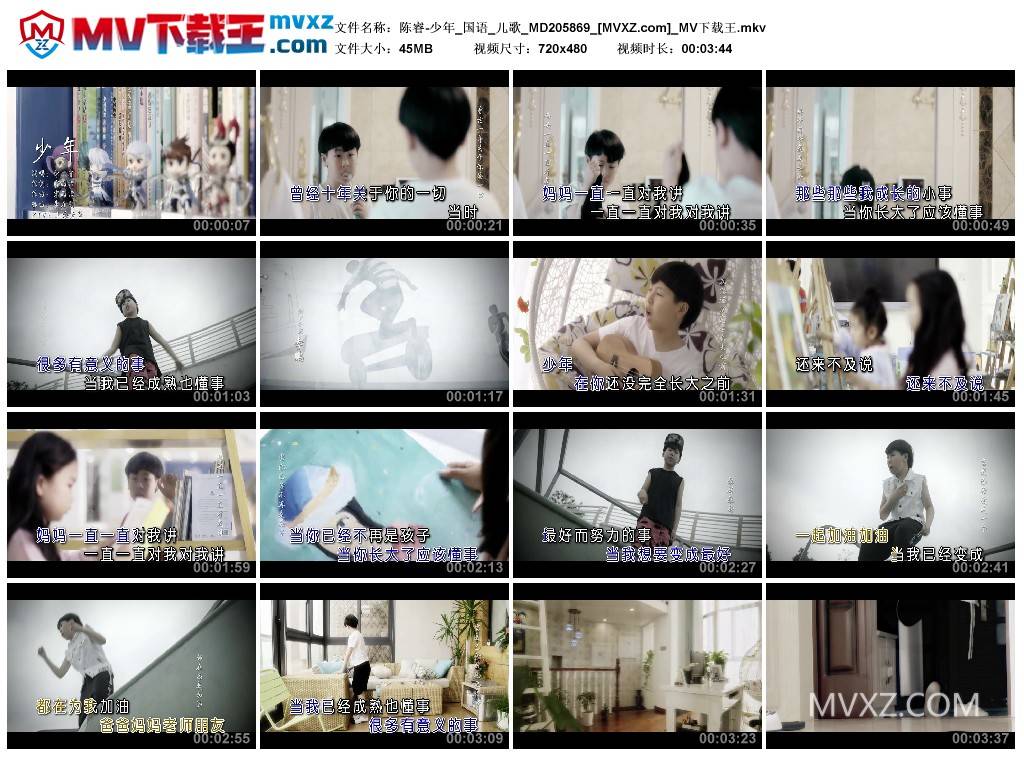 陈睿-少年_国语_儿歌_MD205869